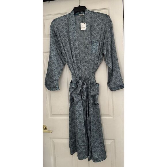 Free People Intimately Sz XS/S Oasis House Robe Blue Motif Kimono Stone - Picture 15 of 16
